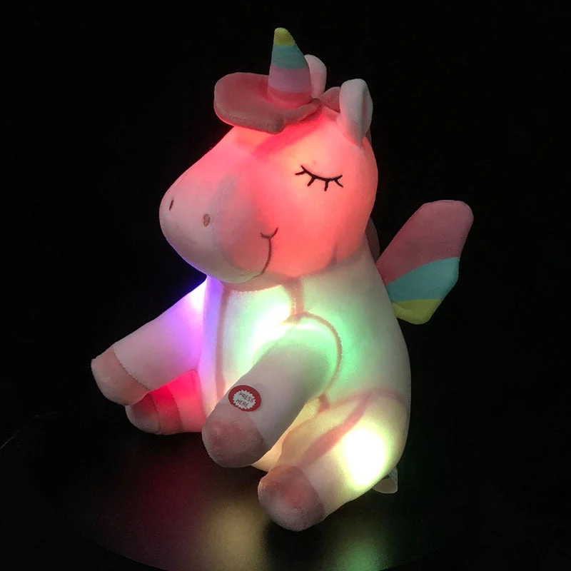 LED Einhorn Plüschtier als Nachtlicht