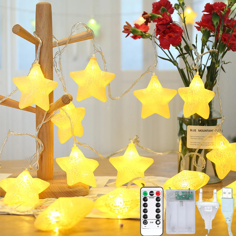Bunte LED Sternen Lichterkette für Kinderzimmer
