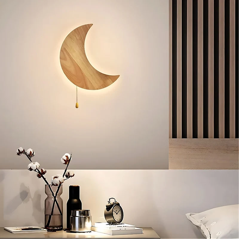 Mond Wandlampe für Kinder aus Holz