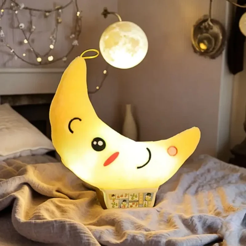 Leuchtendes Mond Kissen als Plüsch Nachtlicht