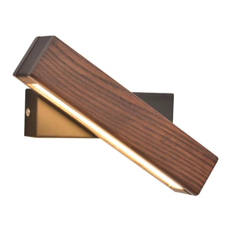 LignoLux | 360° drehbare LED-Wandleuchte aus Holz