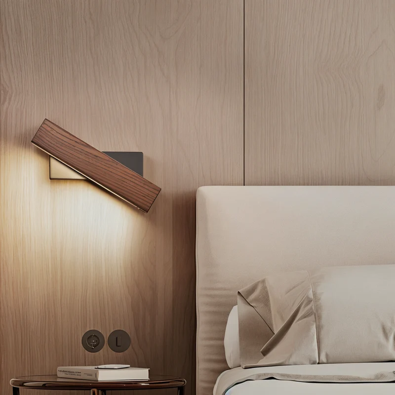 LignoLux | 360° drehbare LED-Wandleuchte aus Holz