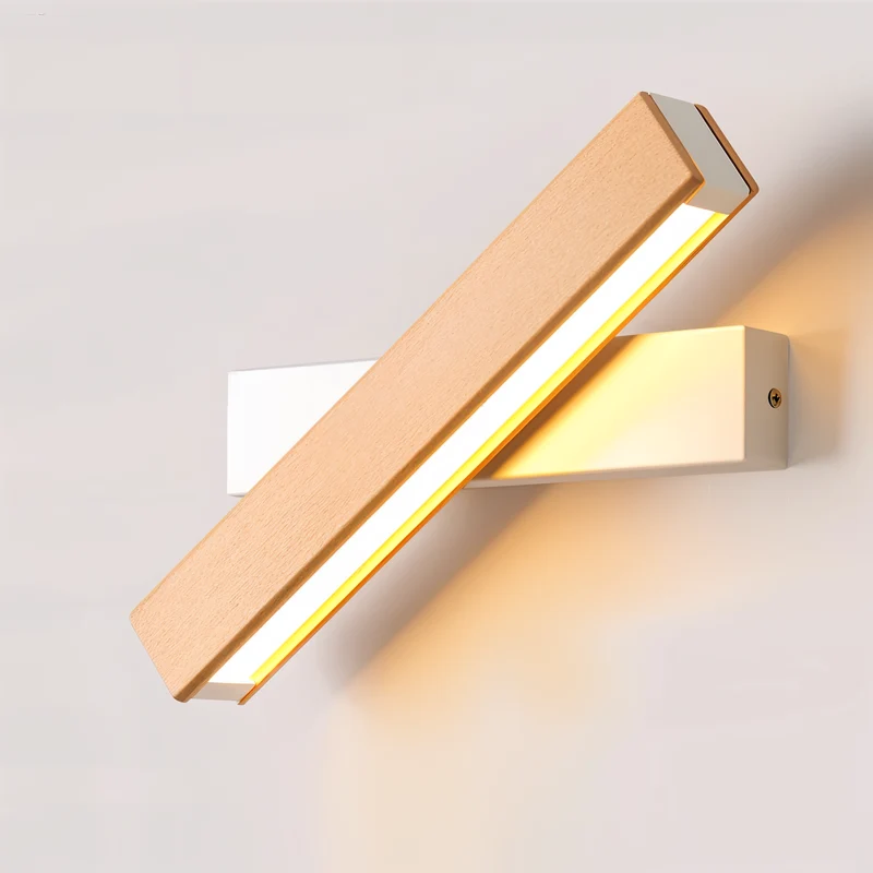 LignoLux | 360° drehbare LED-Wandleuchte aus Holz