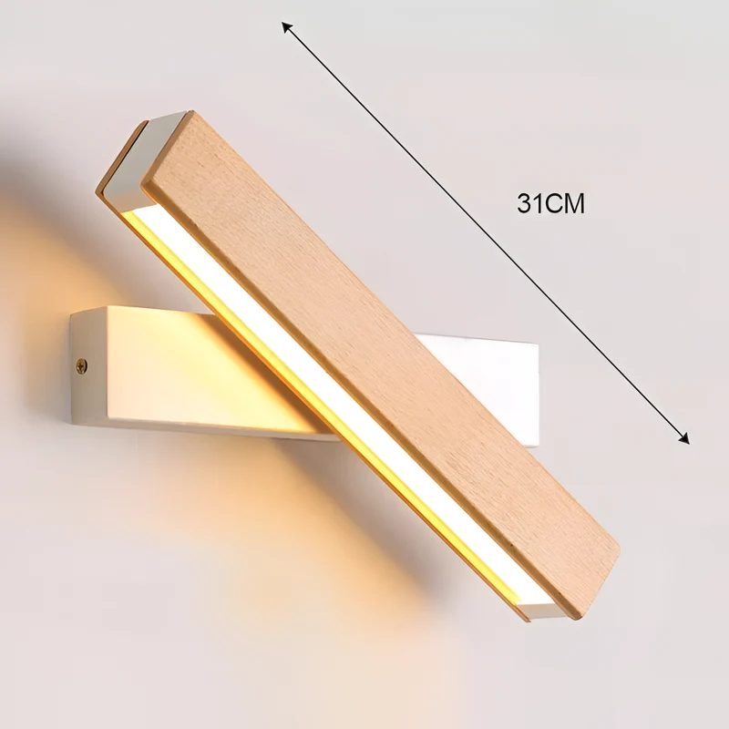 LignoLux | 360° drehbare LED-Wandleuchte aus Holz