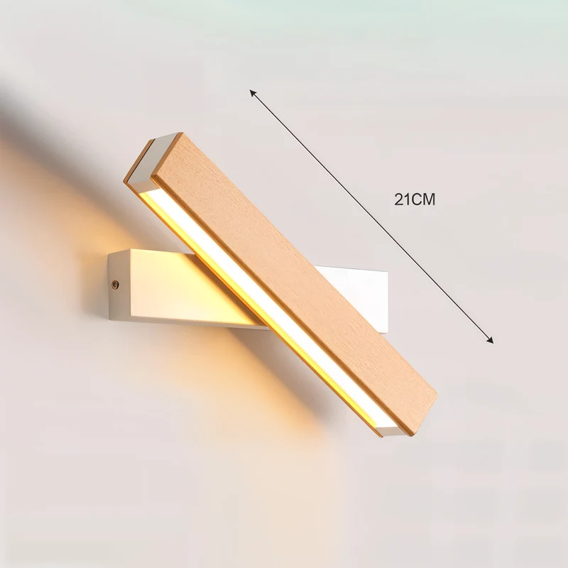 LignoLux | 360° drehbare LED-Wandleuchte aus Holz