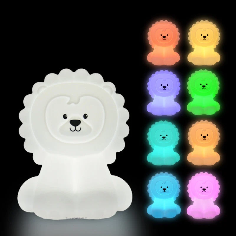 Löwe Nachttischlampe aus Silikon mit Touch