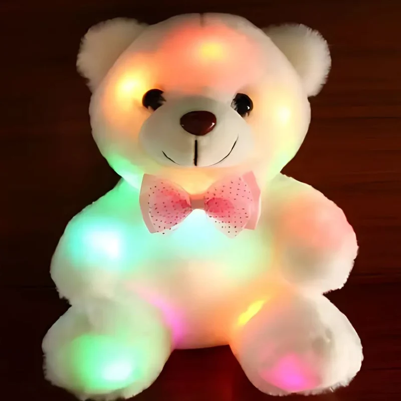 Leuchtender Teddybär Plüschtier weiß oder rosa