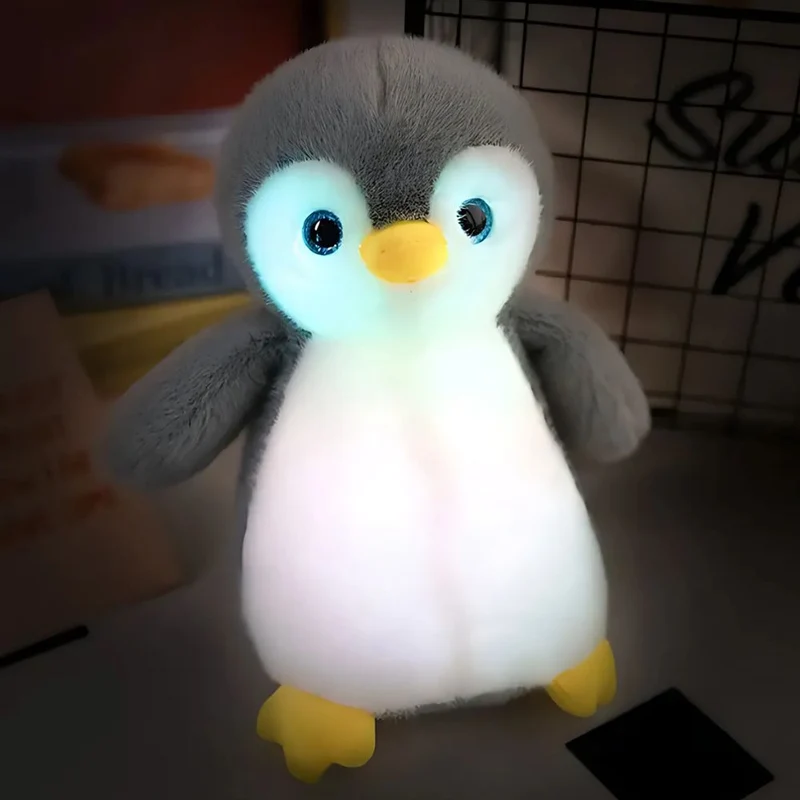 Leuchtendes Pinguin Plüschtier als Nachtlicht