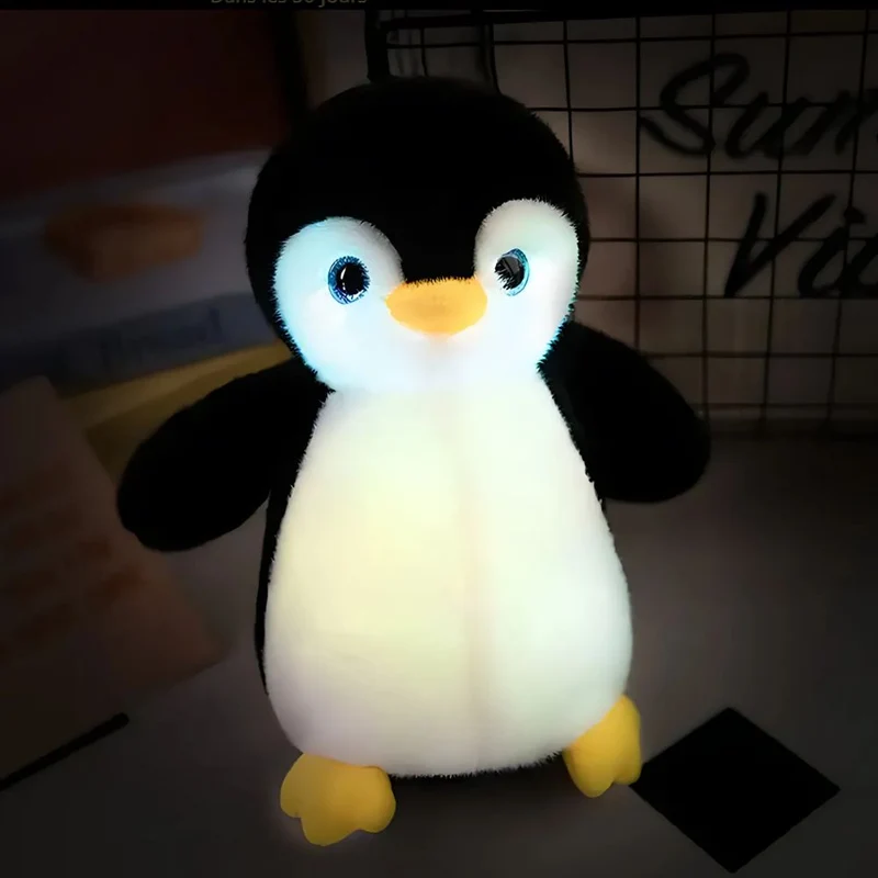 Leuchtendes Pinguin Plüschtier als Nachtlicht