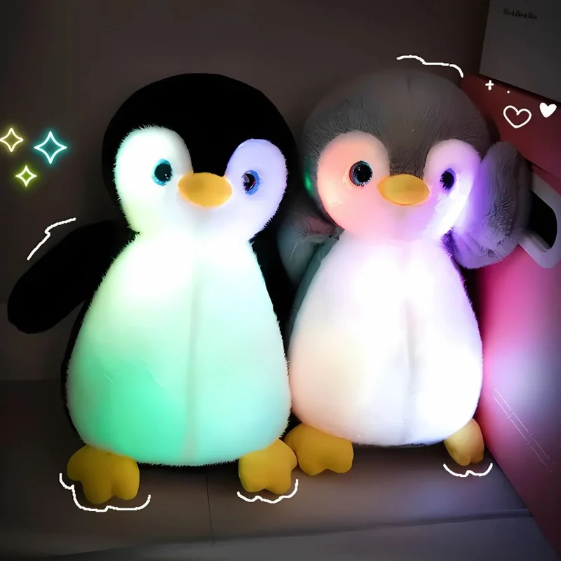 Leuchtendes Pinguin Plüschtier als Nachtlicht