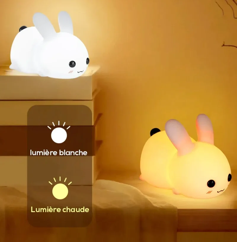 Hasen Nachtlicht aus Silikon Touch