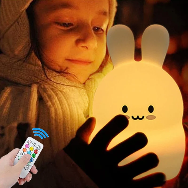 LED Hasen Nachtlicht mit Fernbedienung