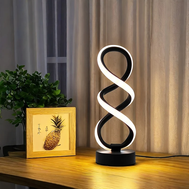 LumiSpire | Spiralförmige LED-Tischleuchte mit Farbmodi