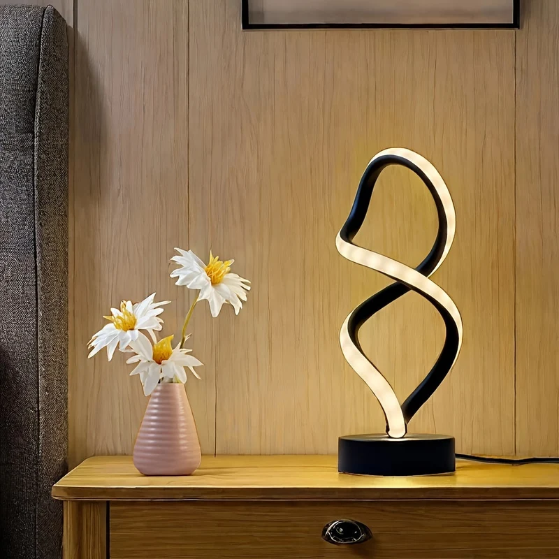 LumiSpire | Spiralförmige LED-Tischleuchte mit Farbmodi