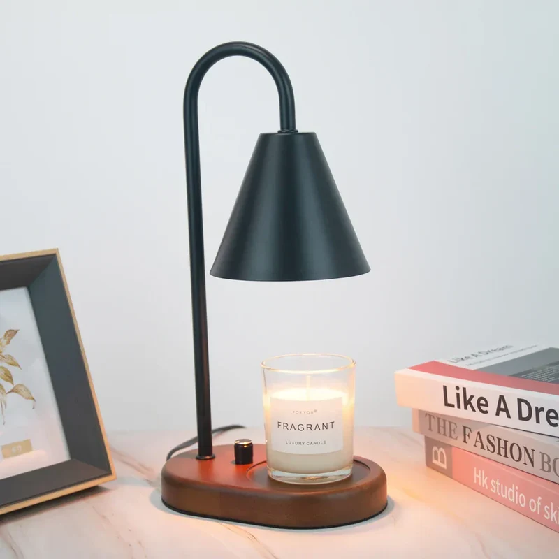 AromaGlow | Wachsschmelzlampe aus Eichenholz mit Dimmfunktion
