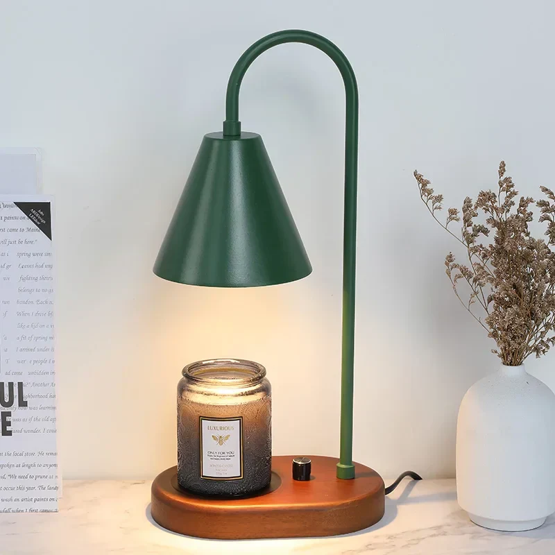 AromaGlow | Wachsschmelzlampe aus Eichenholz mit Dimmfunktion