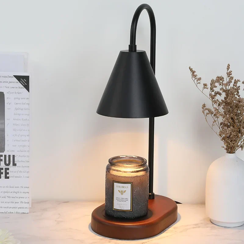 AromaGlow | Wachsschmelzlampe aus Eichenholz mit Dimmfunktion