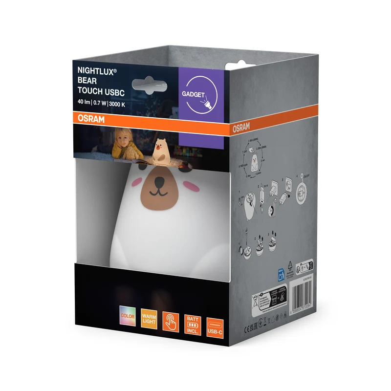 OSRAM NIGHTLUX TOUCH Bear USB RGBW mehrfarbig batteriebetrieben LED Nachtlicht 0,70 W