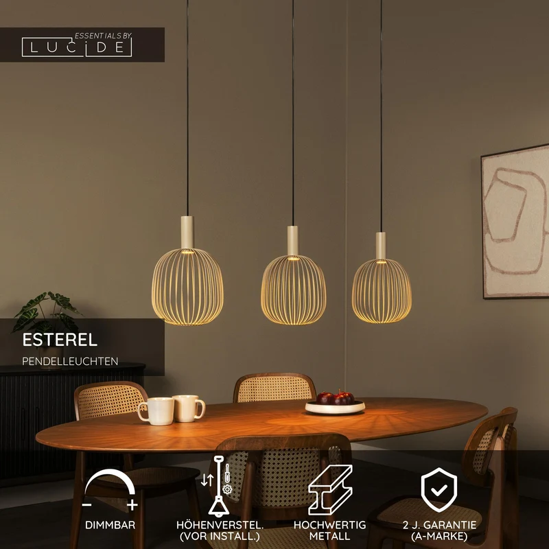 Pendelleuchte Esterel 3-flammig 116cm
