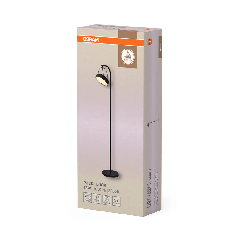 OSRAM DECOR Puck Stehleuchte 12W Schwarz