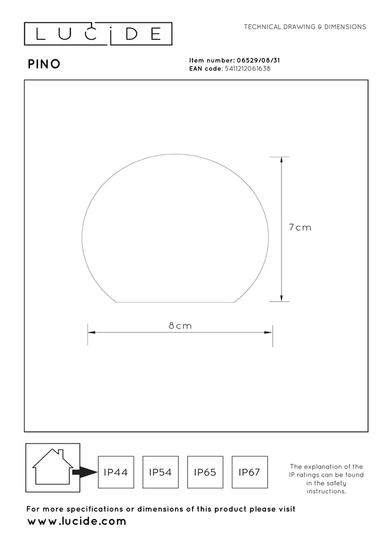 LED-Außen-Tischleuchte Pino mit Akku dimmbar IP65 Weiß 8cm