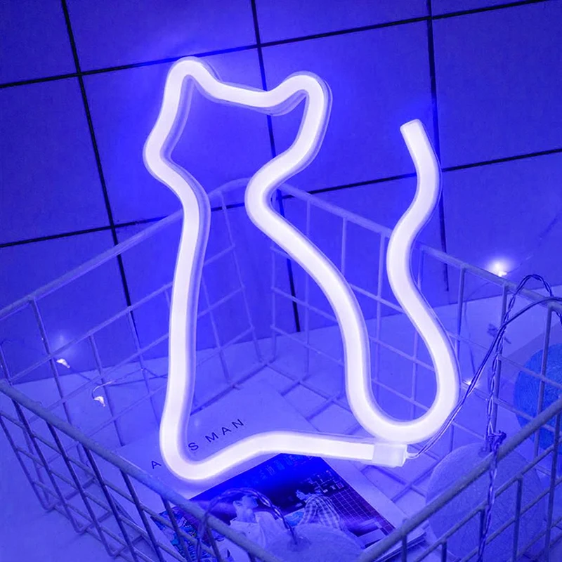 Katzen LED Neon Lampe Deko