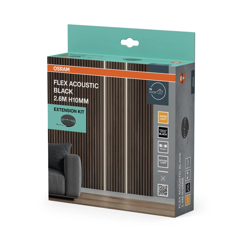 OSRAM Flex Acoustic Schwarz H10 mm 830 Erweiterungsset