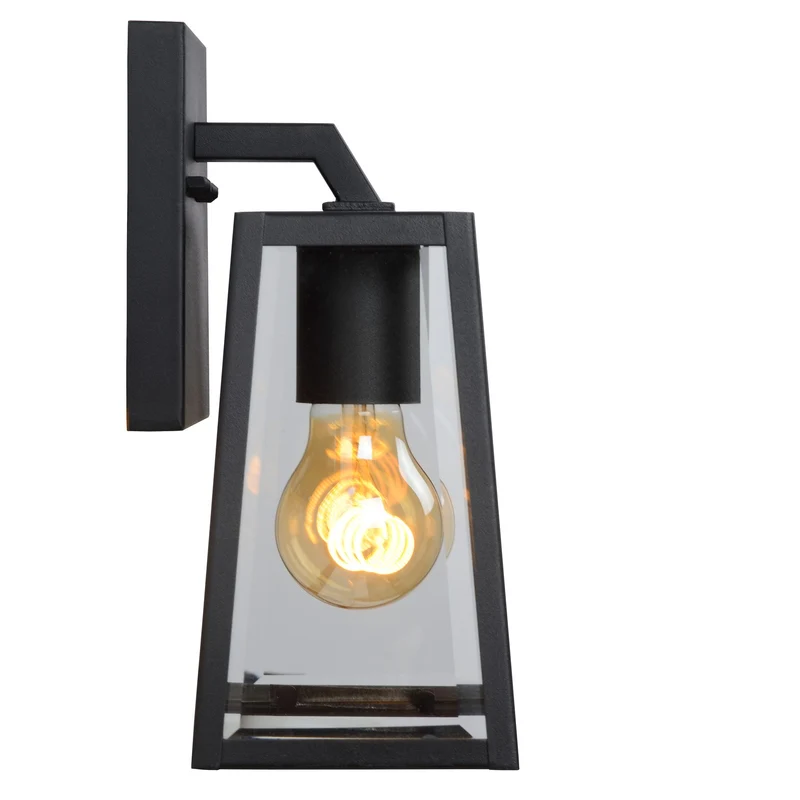 Außen-Wandlaterne Matslot 1-flammig mit Glasschirm Schwarz 24,6cm