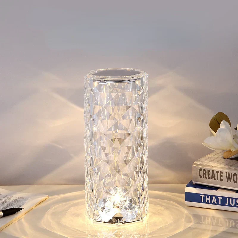 Kristalux | Kabellose Diamant-Tischleuchte mit Touch-Dimmer