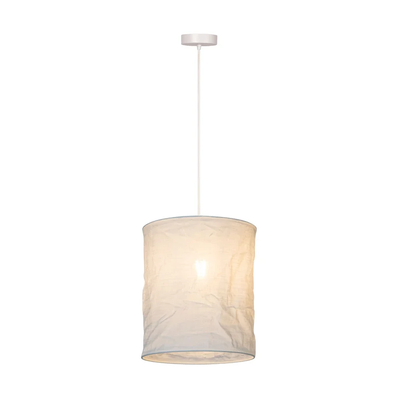 Pendelleuchte Tissaja Landhaus Leinen Weiß 30cm höhenverstellbar