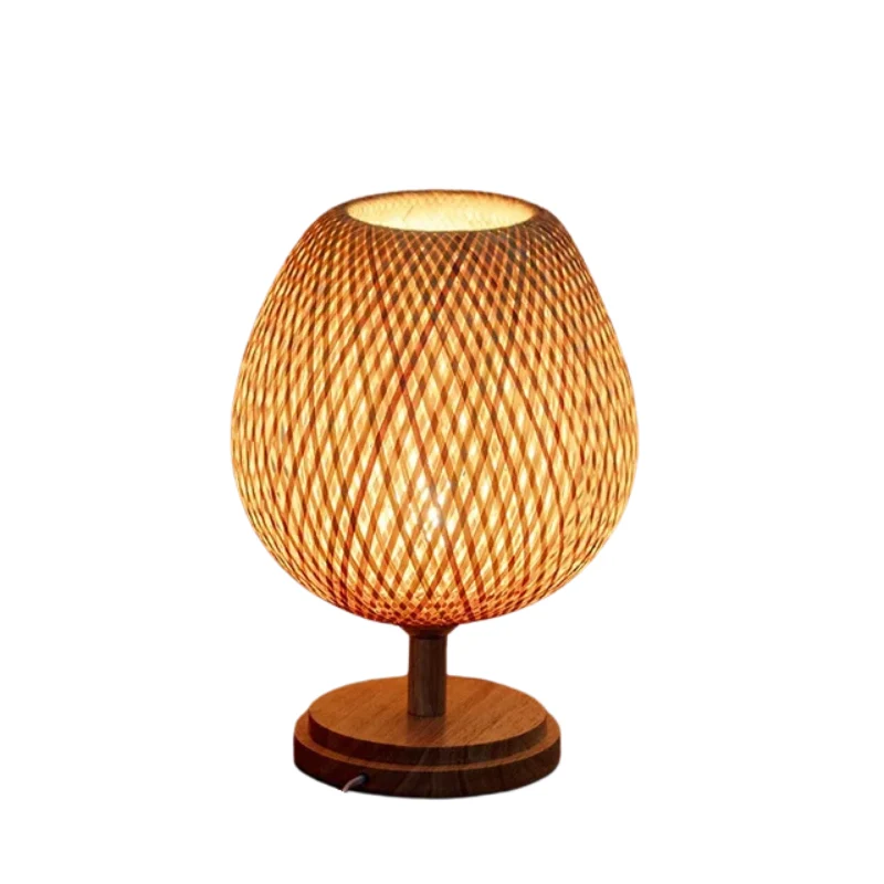CasaBamboo | Vintage Bambus-Tischlampe für Wohnzimmer
