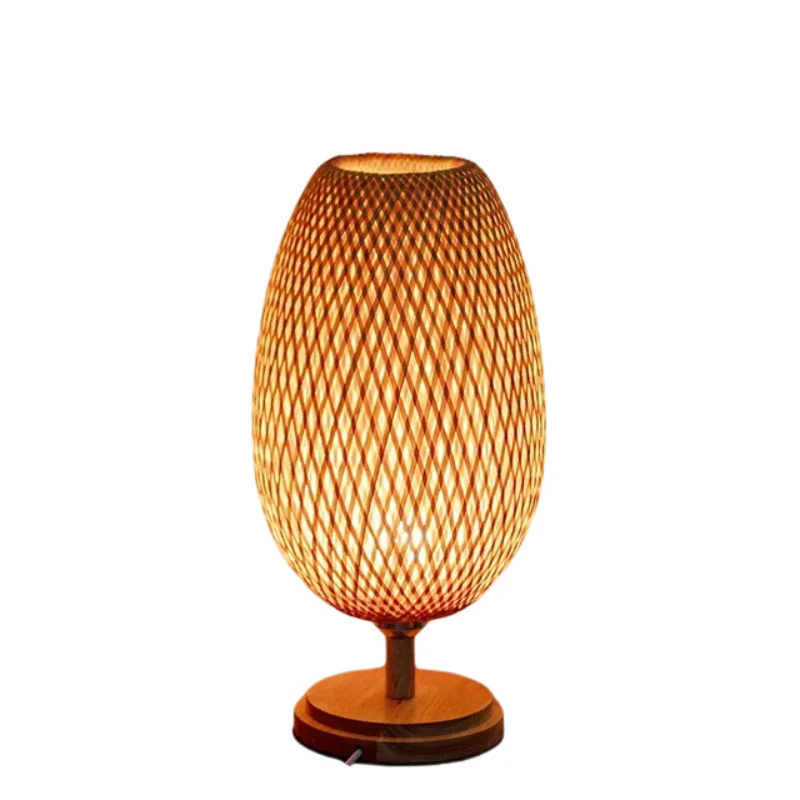 CasaBamboo | Vintage Bambus-Tischlampe für Wohnzimmer