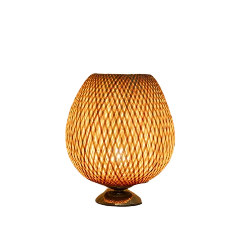 CasaBamboo | Vintage Bambus-Tischlampe für Wohnzimmer