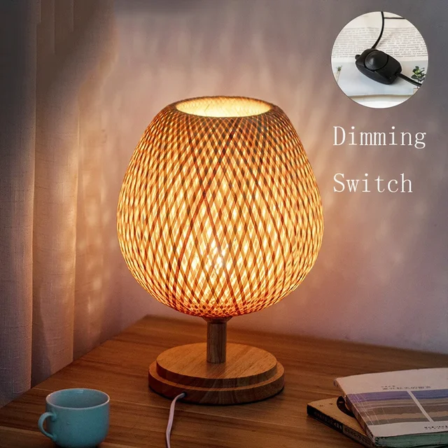 CasaBamboo | Vintage Bambus-Tischlampe für Wohnzimmer