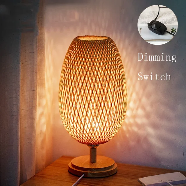 CasaBamboo | Vintage Bambus-Tischlampe für Wohnzimmer