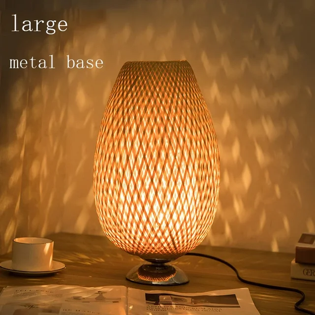 CasaBamboo | Vintage Bambus-Tischlampe für Wohnzimmer