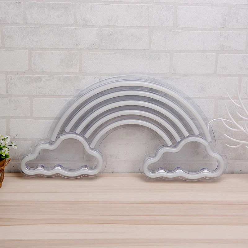 Regenbogen Neon Schild als Wandlampe