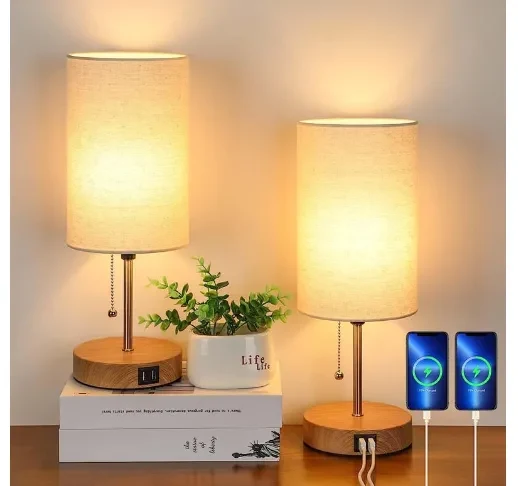 LinoDuo | Tischlampen-Set mit USB-Anschluss