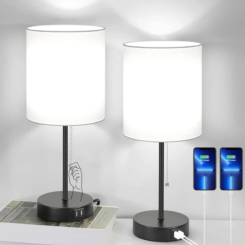 LinoDuo | Tischlampen-Set mit USB-Anschluss