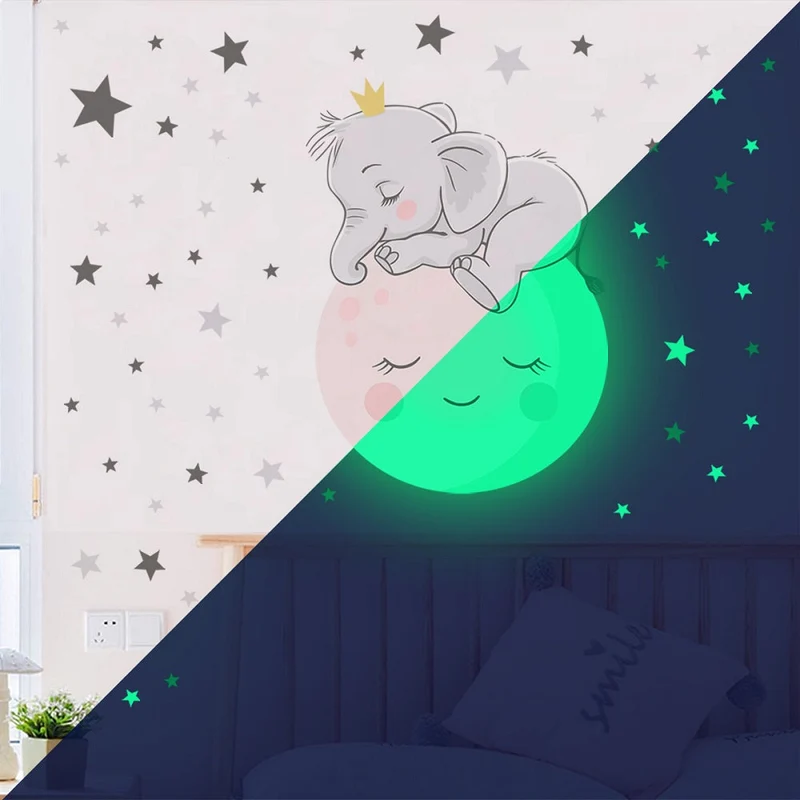 Leuchtender Wandaufkleber Elefant für Baby