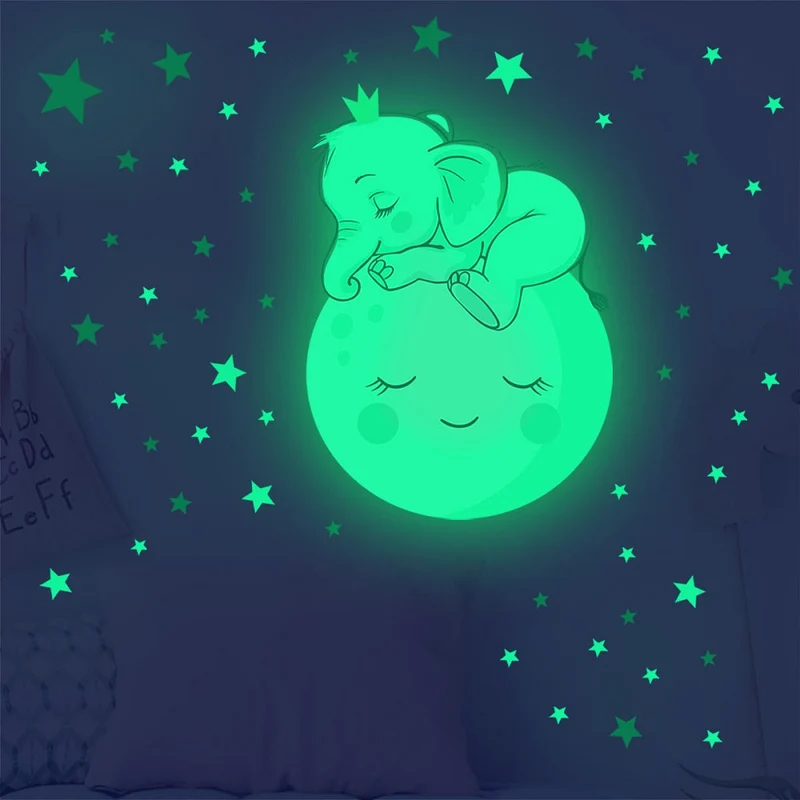Leuchtender Wandaufkleber Elefant für Baby
