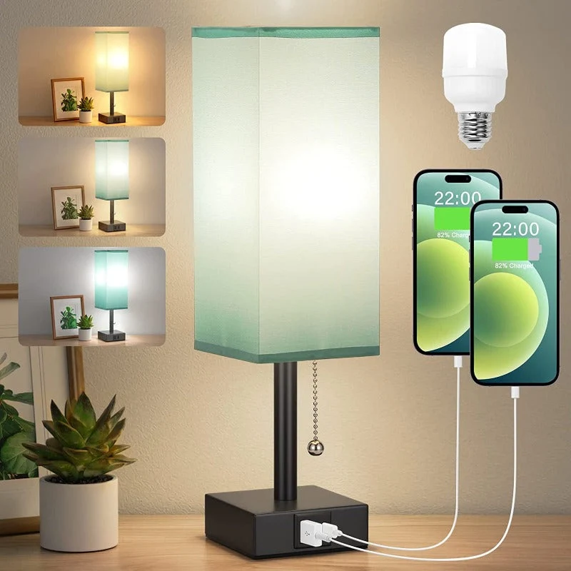 SkaraCove | Dimmbare Tischleuchte mit 3 Lichtfarben & USB-Anschluss