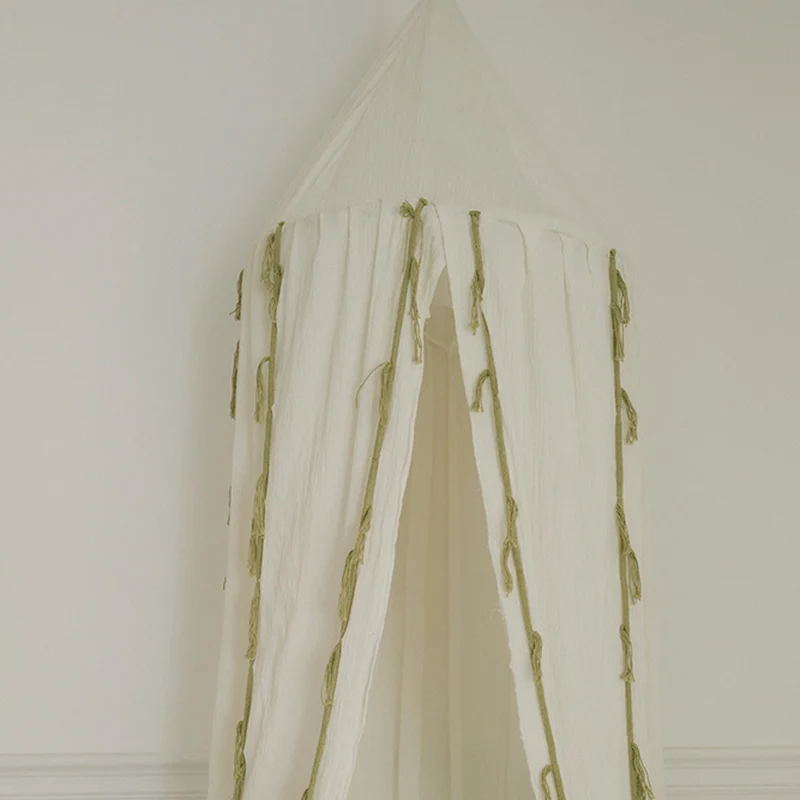 Betthimmel Baldachin aus Baumwolle Crêpe Schwan 245 cm, Ivory