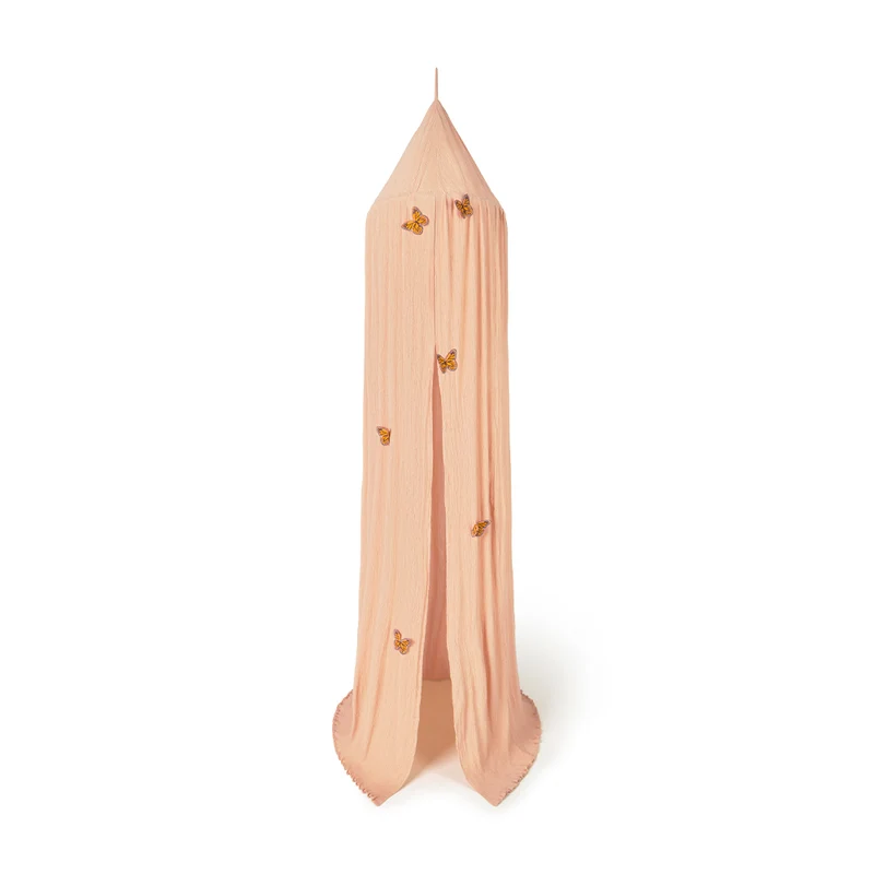 Betthimmel Baldachin aus Baumwolle Crêpe Schwan 245 cm, Rosa