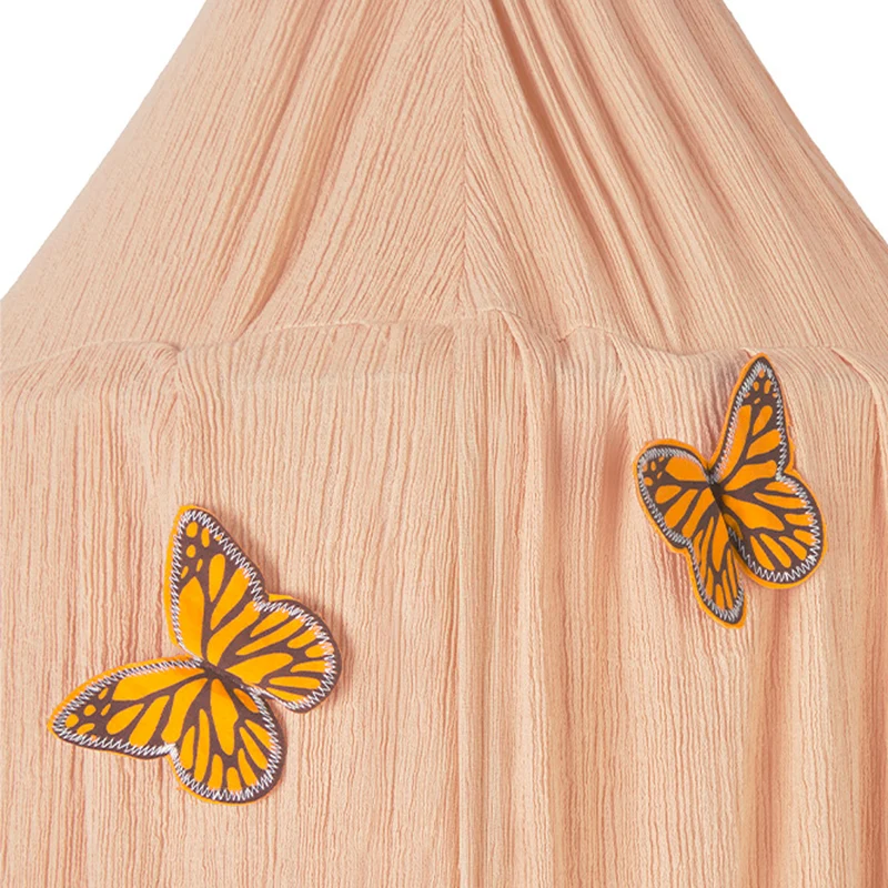 Betthimmel Baldachin aus Baumwolle Crêpe Schwan 245 cm, Rosa