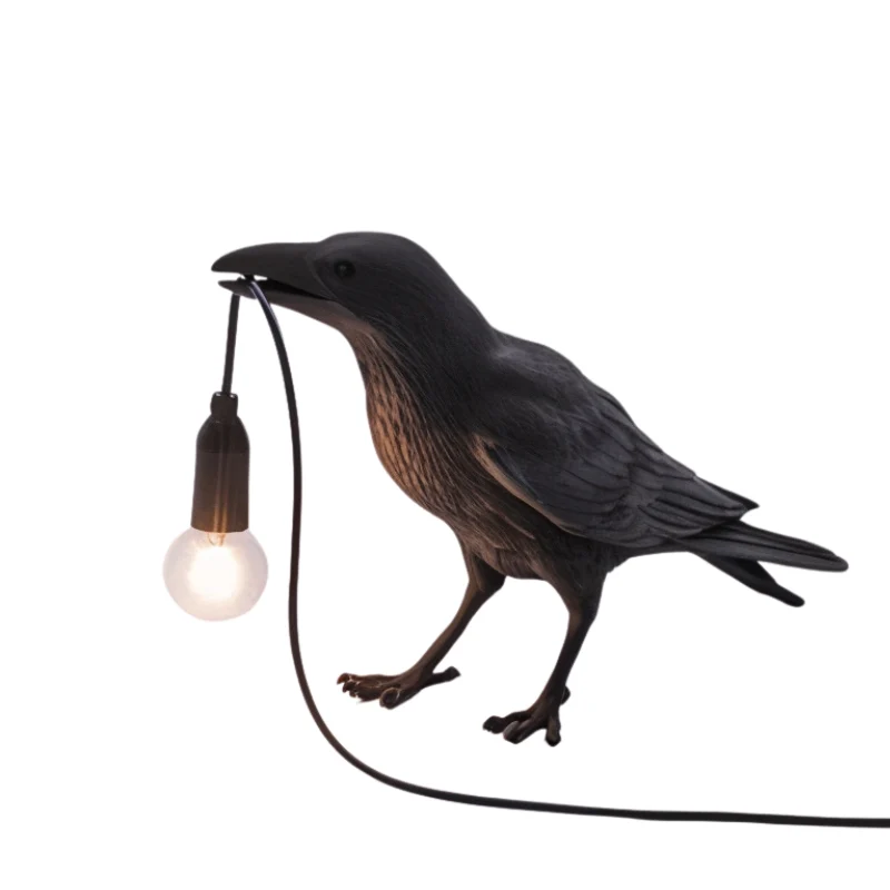 AvianLuxe | Kunstvolle Vogel-Tischlampe aus Harz