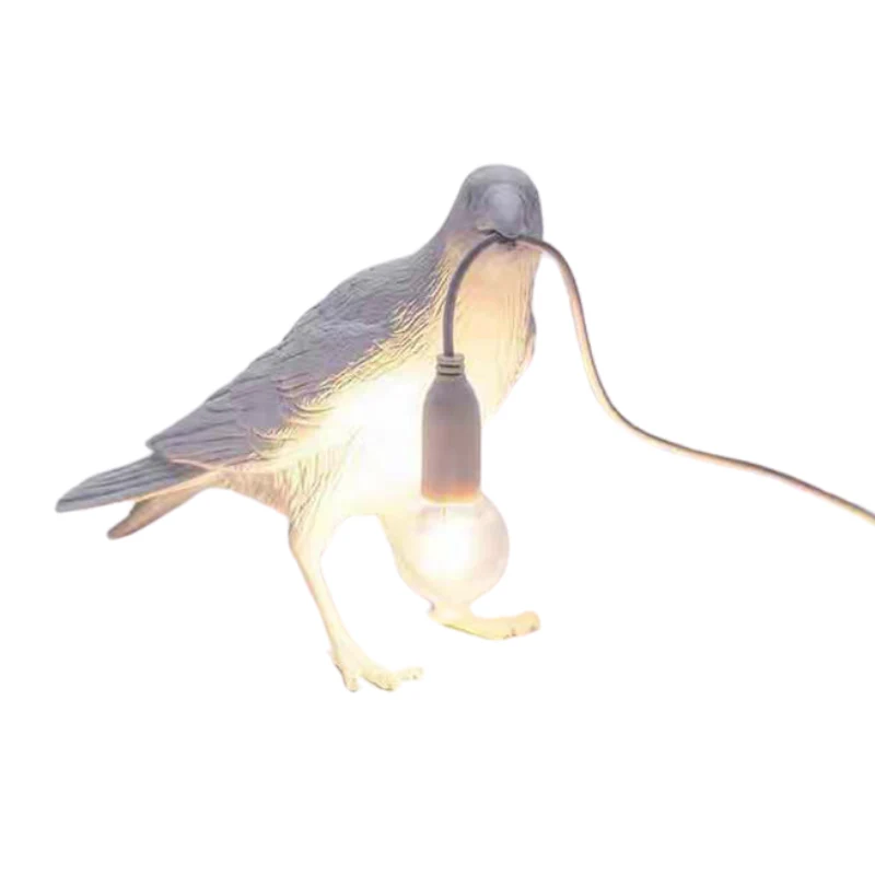 AvianLuxe | Kunstvolle Vogel-Tischlampe aus Harz