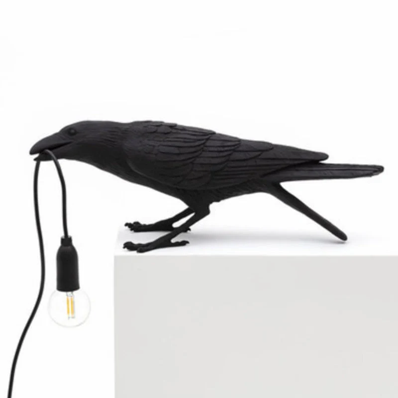 AvianLuxe | Kunstvolle Vogel-Tischlampe aus Harz