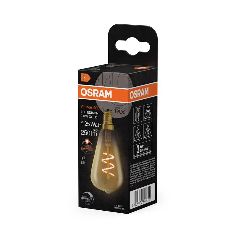 OSRAM Vintage 1906® LED Classic Edison dimmbar 2.8W 822 Gold E14 2