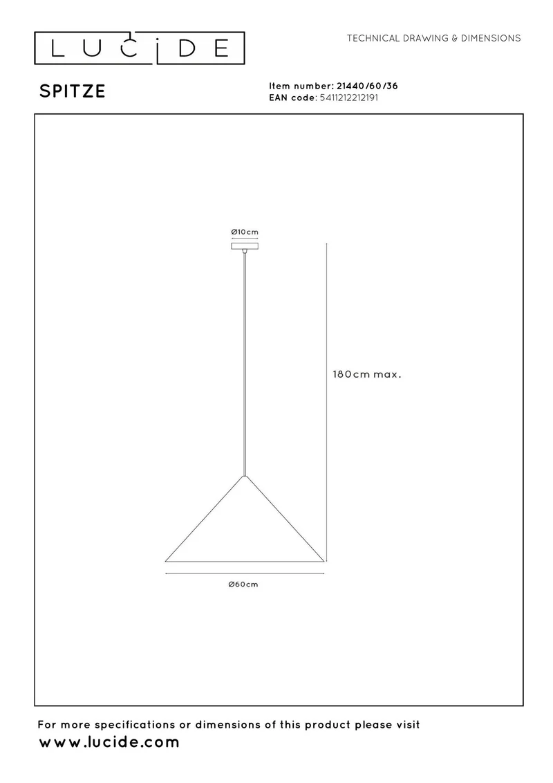 Pendelleuchte Spitze 1-flammig höhenverstellbar Ø 60cm